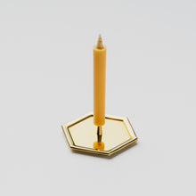 Brass Candle Stand / Hexagon Plate