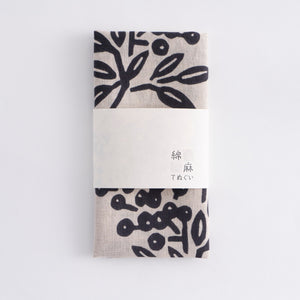 Cotton & Linen Towel [TENUGUI] / Nandina / Gray
