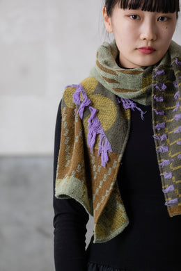 Scarf / Wool Cut Jacquard (45cm)
