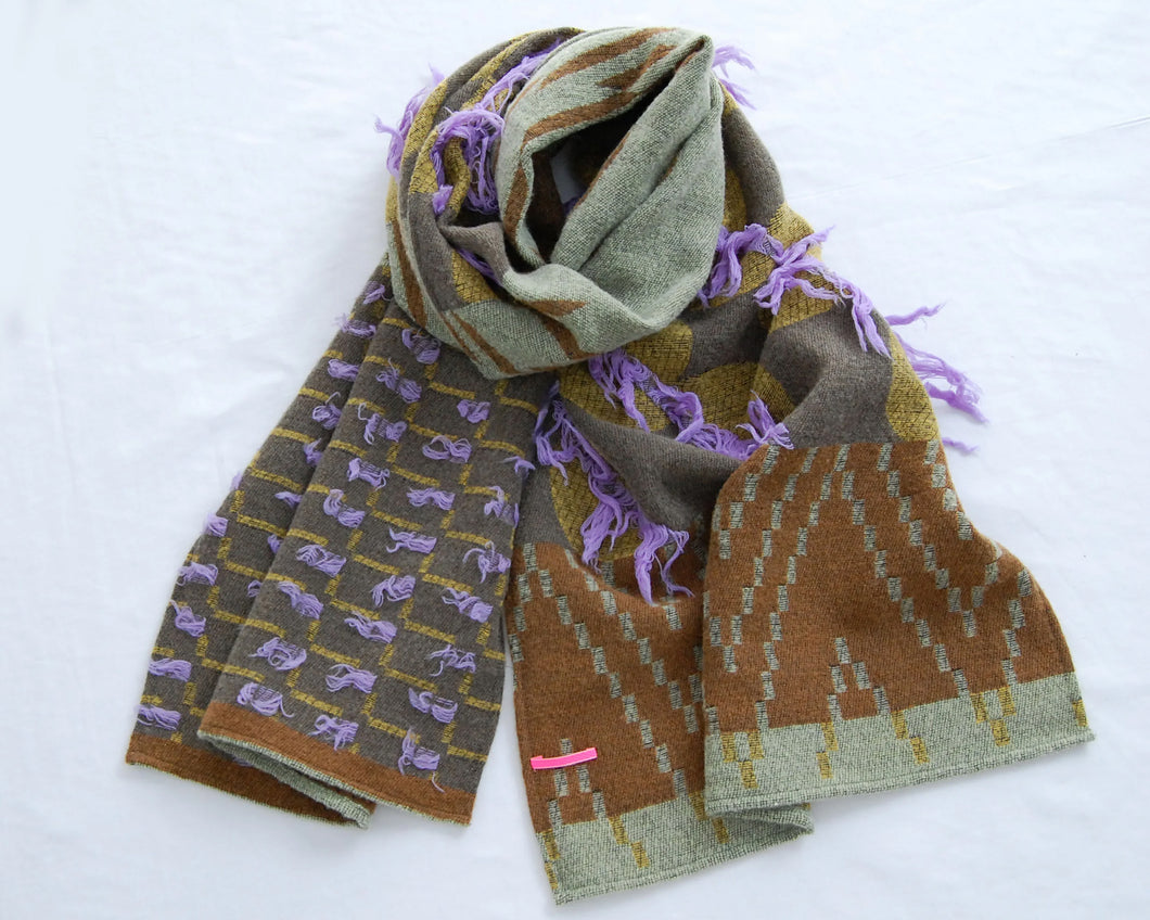 Scarf / Wool Cut Jacquard (45cm)