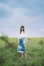 Denim Skirt / Sazanami Marble Bleach