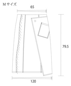 Denim Skirt / Sazanami Marble Bleach