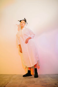 Shirt Dress / Pleats White