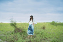 Denim Skirt / Sazanami Marble Bleach