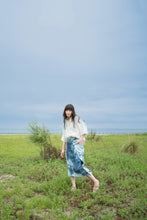 Denim Skirt / Sazanami Marble Bleach