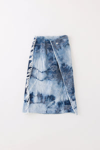 Denim Skirt / Sazanami Marble Bleach