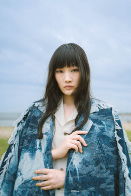 Denim Coat / Sazanami Marble Bleach