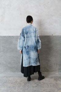 Denim Coat / Sazanami Marble Bleach