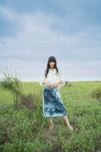 Denim Skirt / Sazanami Marble Bleach
