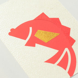 Happy New Year Postcard - Medetai (lucky red snapper)