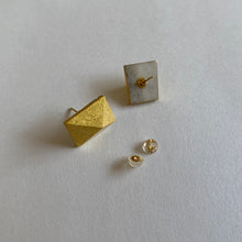 DEER HORN JEWERLY Earring / Gold rectangle  (sold as a set)