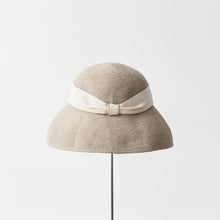 Hemp linen braid hat low wide