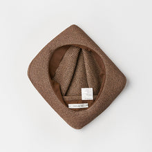 BOXED HAT / 6.5cm brim grosgrain ribbon / dark brown base / M
