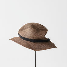 BOXED HAT / 6.5cm brim grosgrain ribbon / dark brown base / S