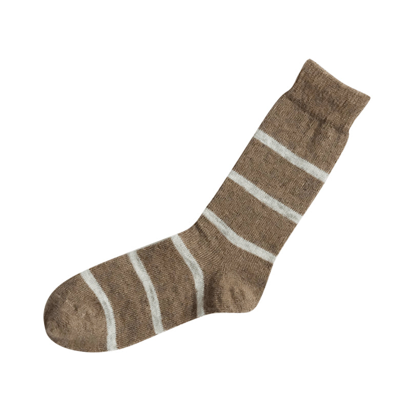 MOHAIR WOOL BORDER SOCKS S