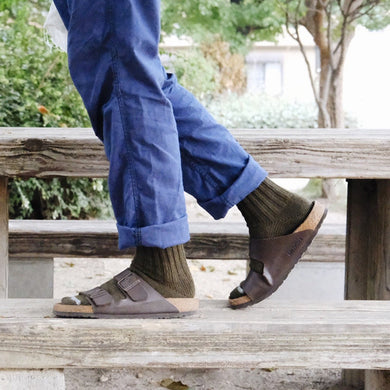 NISHIGUCHI WOOL RIBBED SOCKS / L