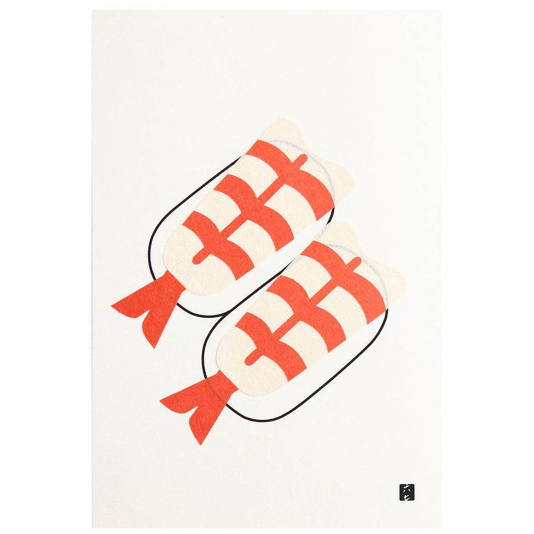 Postcard - Sushi - Shrimp (Ebi)