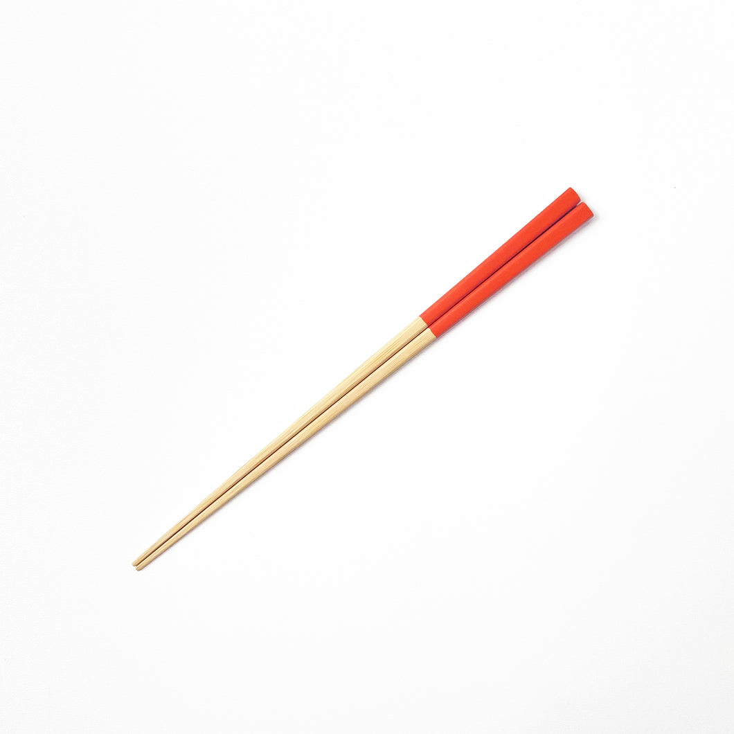 White Bamboo Chopstick / Orange