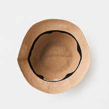 WP paper braid hat short / black with ribbon