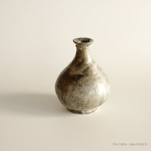 Toru Hatta, Wood fired kiln, Japanese ceramic, Japanese pottery, Ceramic, Sake bottle, Utsuwa